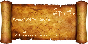 Szmolár Anna névjegykártya