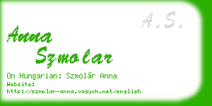 anna szmolar business card